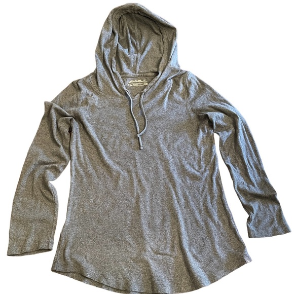 Eddie Bauer women’s Outdoor hooded gray long-sleeve pullover size Medium - Picture 3 of 7